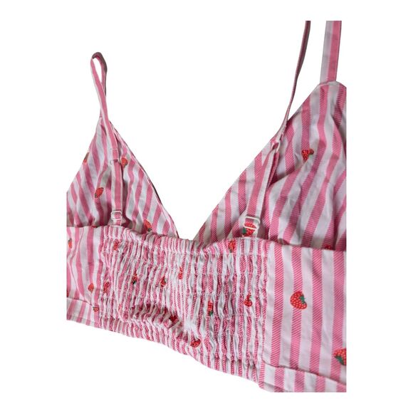 Old Navy Match the Fam Bralette XL Pink Strawberry Striped Bralette NWT - Picture 11 of 12